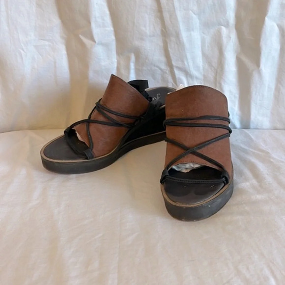 Free People Bowery Wedge Leather Suede Lace Up Tie Ankle - Picture 2 of 7